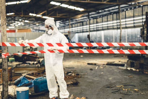Professional Biohazard Cleanup technician working in Half Moon Bay, CA